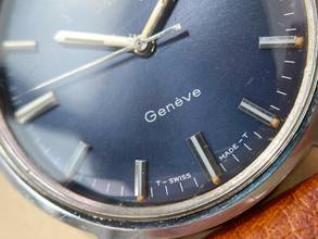 Thumbnail von Omega Genève Vintage Blue Dial Beautiful Tritium Toffee Lume 135070