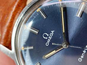 Thumbnail von Omega Genève Vintage Blue Dial Beautiful Tritium Toffee Lume 135070