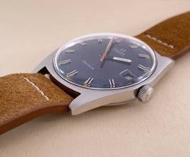 Thumbnail von Omega Genève Serviced Geneve Vintage Automatic Automatik Blue Dial Orange Hand 166041 166041
