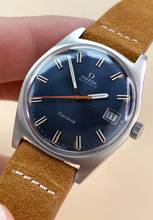 Thumbnail von Omega Genève Serviced Geneve Vintage Automatic Automatik Blue Dial Orange Hand 166041 166041