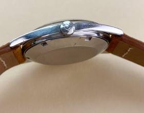 Thumbnail von Omega Genève Serviced Geneve Vintage Automatic Automatik Blue Dial Orange Hand 166041 166041