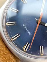 Thumbnail von Omega Genève Serviced Geneve Vintage Automatic Automatik Blue Dial Orange Hand 166041 166041
