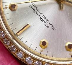 Thumbnail von Rolex Oyster Perpetual Solid Gold ref 6548 30mm Vintage Lady Damen Hexagonal Indices 6548