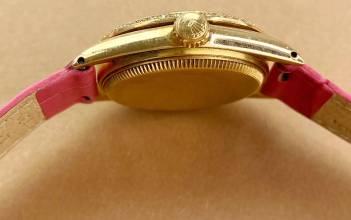 Thumbnail von Rolex Oyster Perpetual Solid Gold ref 6548 30mm Vintage Lady Damen Hexagonal Indices 6548