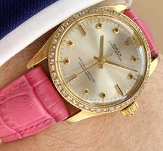 Thumbnail von Rolex Oyster Perpetual Solid Gold ref 6548 30mm Vintage Lady Damen Hexagonal Indices 6548