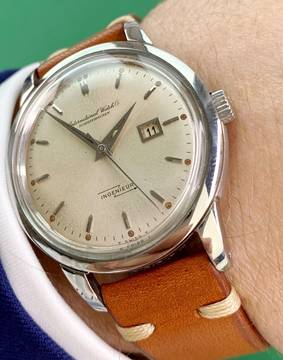 IWC Ingenieur 36mm Ref 666 Automatic Automatik Steel Cream Dial Toffee Lume 666
