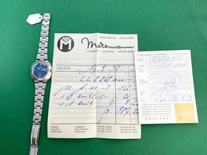Thumbnail von Omega Genève Vintage Automatic Automatik Blue Dial Lady Damen Original Papers