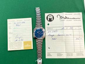 Thumbnail von Omega Genève Vintage Automatic Automatik Blue Dial Original Papers 166081 166081
