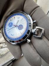 Thumbnail von NIVOR SPAZIAL Taschenuhr Bull Head Chronograph Stahl sehr selten 1970