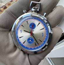 Thumbnail von NIVOR SPAZIAL Taschenuhr Bull Head Chronograph Stahl sehr selten 1970