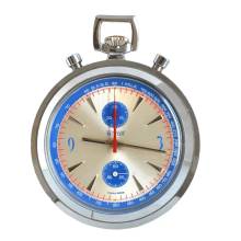 NIVOR SPAZIAL Taschenuhr Bull Head Chronograph Stahl sehr selten 1970