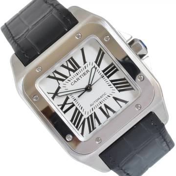  Cartier Santos 100 XL W20073X8 silver dial Full Set TOP Condition 2019 