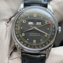 Thumbnail von Movado Calendomatic Triple date 16207 black dial Steel 1950’s