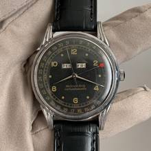 Thumbnail von Movado Calendomatic Triple date 16207 black dial Steel 1950’s