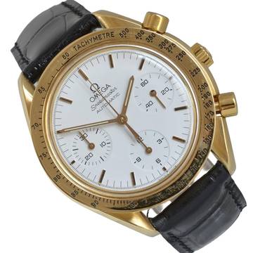 Omega Speedmaster Reduced chronograph 175.0032 white dial Automatic yellow gold 18KT