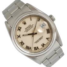 Thumbnail von Rolex Datejust 16200 Ivory Roman dial Full Set 1991