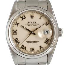 Thumbnail von Rolex Datejust 16200 Ivory Roman dial Full Set 1991