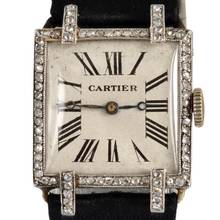 Thumbnail von Cartier Lady Art Deco Cocktailuhr Platin und Diamanten 1920er Jahre