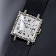 Thumbnail von Cartier Lady Art Deco Cocktailuhr Platin und Diamanten 1920er Jahre