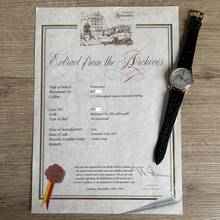 Thumbnail von Patek Philippe Chronograph 130 indelible silver dial yellow gold 18KT 1946's