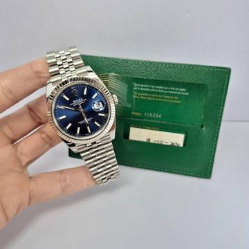  Rolex Datejust 41mm Ouro Branco & Aço Blue Jubilee Automático Completo 