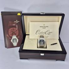 Thumbnail von Patek Philippe Nautilus Flyback Chronograph Blaues Zifferblatt 40,5 mm Automatik Komplett