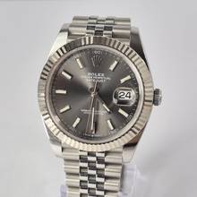 Thumbnail von Rolex Datejust 41mm Ouro Branco & Aço Grey Jubilee Automático Completo