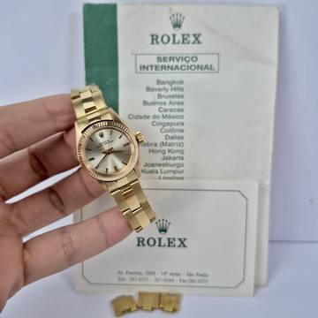 Rolex Oyster Perpetual 26mm Vintage Ouro Amarelo Automático Completo