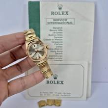 Thumbnail von Rolex Oyster Perpetual 26mm Vintage Ouro Amarelo Automático Completo