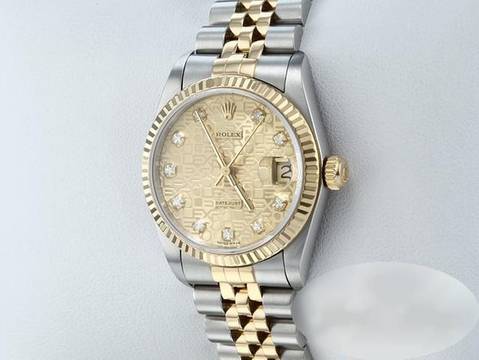  Rolex Datejust Stahl Gelbgold 750 Diamanten 1997 Automatik Stainless Steel 18kt Yellow Gold Stahl Jubilé-band Chronometer Oyster 