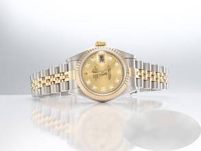 Thumbnail von Rolex Lady-Datejust Edelstahl Gelbgold 750 1999 Diamanten Automatik Gold
