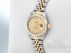 Thumbnail von Rolex Lady-Datejust Edelstahl Gelbgold 750 1999 Diamanten Automatik Gold