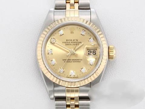  Rolex Lady-Datejust Edelstahl Gelbgold 750 1999 Diamanten Automatik Gold 