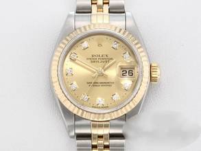 Thumbnail von Rolex Lady-Datejust Edelstahl Gelbgold 750 1999 Diamanten Automatik Gold