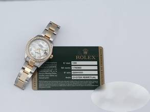 Thumbnail von Rolex Datejust 31mm Medium 178383 2012 Lc100 Stahl Gelbgold 750 Perlmutt Diamanten Stainless Steel 18kt Yellow Gold Oyster-band Chronometer