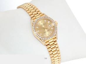 Thumbnail von Rolex Lady-Datejust Gelbgold 750 1998 Diamanten Brillanten Automatik 18kt Yellow Gold Damen President-band Chronometer Oyster