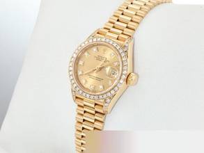 Thumbnail von Rolex Lady-Datejust Gelbgold 750 1998 Diamanten Brillanten Automatik 18kt Yellow Gold Damen President-band Chronometer Oyster