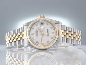 Thumbnail von Rolex Datejust Medium 31mm 1990 Lc100 Edelstahl Gelbgold 750 Automatik Stahl Stainless Steel 18kt Yellow Gold Black Dial
