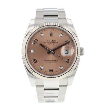  Rolex Oyster Perpetual Date 34 Oyster Pink Diamond Dial 