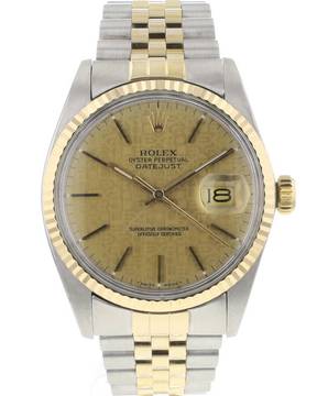  Rolex Datejust 36 Jubilee Gold/Steel Champagne Logo Dial 