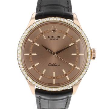 Rolex Cellini Time Rose Gold Diamond Sundust Dial