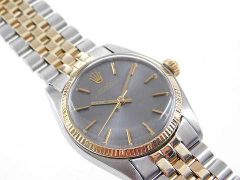 Rolex Oyster Perpetual 18 Kt Gelbgold Stahl 31 mm 70 er Jahre Selten Stahl Gold Jubileeband volle Länge