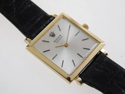 Rolex Squared 9491 massiv 18 Karat Gelbgold im top Zustand 25,5 x 33 mm Kaliber 650 Handaufzug original 18 Karat Rolex Schließe