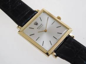 Thumbnail von Rolex Squared 9491 massiv 18 Karat Gelbgold im top Zustand 25,5 x 33 mm Kaliber 650 Handaufzug original 18 Karat Rolex Schließe