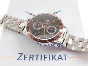 Thumbnail von TAG Heuer Carrera Chronograph Automatik Herrenuhr 41mm CV2013 wie Neu braunes Zifferblatt mit original Stahlband und Servicebox