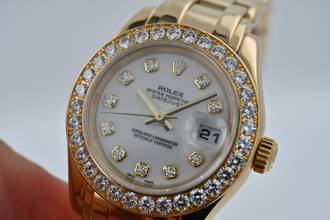 Thumbnail von Rolex Lady-Datejust Oyster Pearlmaster 18k Factory Diamond Dial Bezel 80298 29mm LC100 Full Set