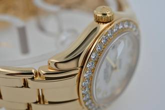 Thumbnail von Rolex Lady-Datejust Oyster Pearlmaster 18k Factory Diamond Dial Bezel 80298 29mm LC100 Full Set