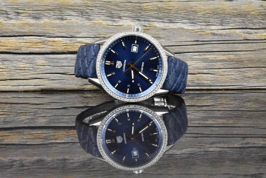 TAG Heuer Carrera Lady 39MM Unisex - Blue Dial - Factory Diamond - Quarz
