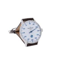 Thumbnail von Meistersinger Pangaea Dekosekunde silber/blau Herrenuhr Automatik mit Lederband PDS901B