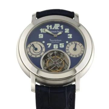 Audemars Piguet Jules Audemars Tourbillon Platinum back winder blue dial very rare